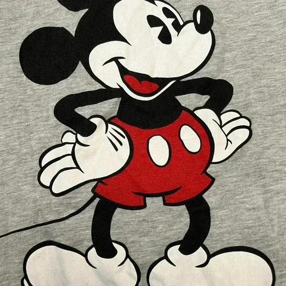 NWOT Disney Mickey Mouse 'Hey Mickey' Front & Back Print Tee Gray XL/XXL - Picture 4 of 6